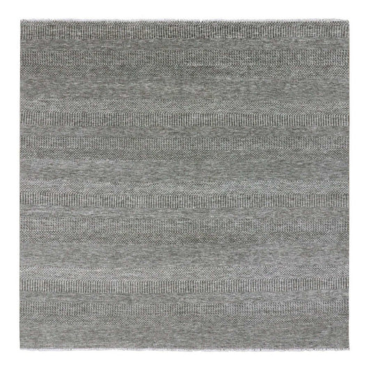 Modern and Contemporary Wool Hand Knotted Rug Grey No Border 8.1X8.2 -O079589