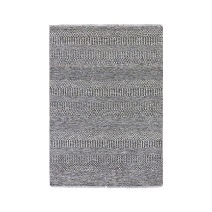 Modern and Contemporary Wool Hand Knotted Rug Grey No Border 4.0X6.6 -O079597