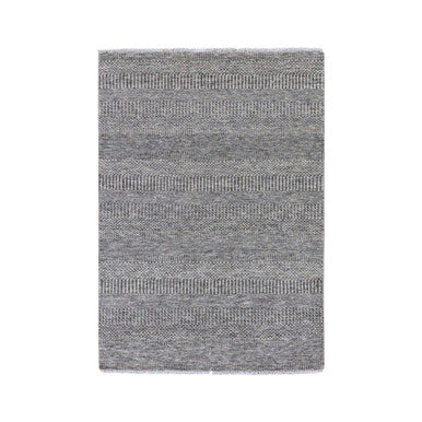 Modern and Contemporary Wool Hand Knotted Rug Grey No Border 4.0X6.6 -O079597