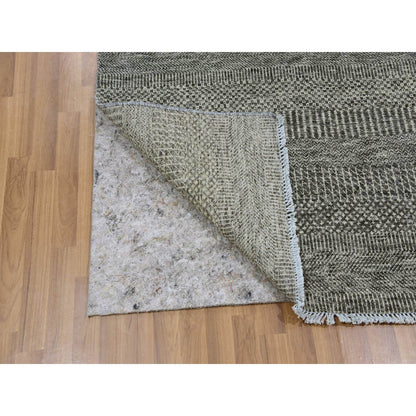 Modern and Contemporary Wool Hand Knotted Rug Grey No Border 4.0X6.6 -O079597