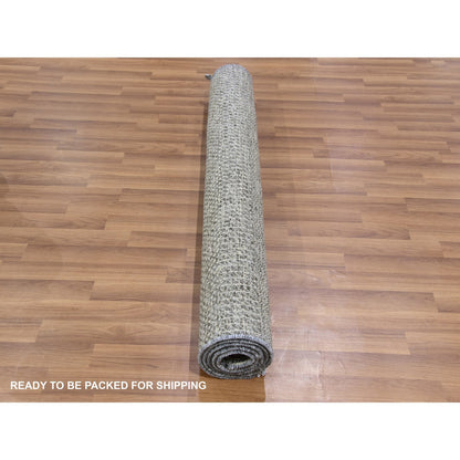 Modern and Contemporary Wool Hand Knotted Rug Grey No Border 4.0X6.6 -O079597