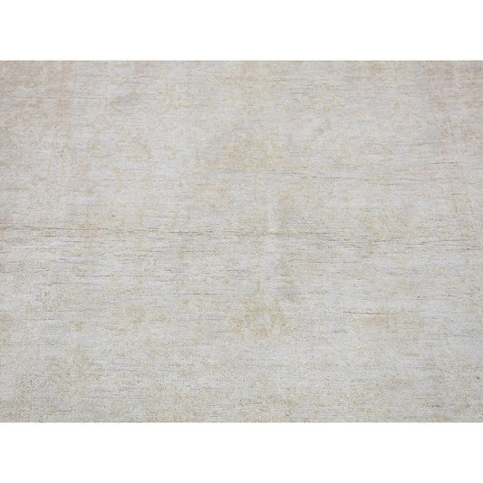 Oushak And Peshawar Wool Hand Knotted Rug Ivory No Border 3.9X5.8 -O080156