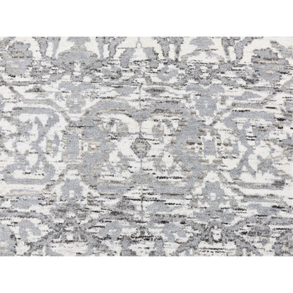 Oushak And Peshawar Wool Hand Knotted Rug Ivory No Border 2.7X14.1 -O080240