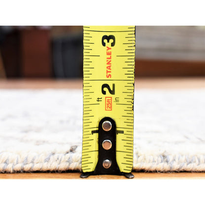 Oushak And Peshawar Wool Hand Knotted Rug Ivory No Border 2.7X14.1 -O080240