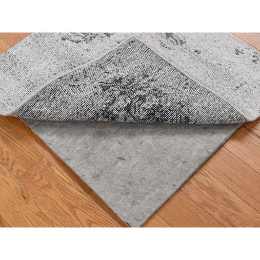 Modern and Contemporary Silk Hand Knotted Rug Ivory No Border 2.0X2.2 -O080364