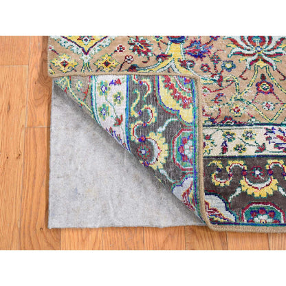 Rajasthan Wool & Silk Hand Knotted Rug Brown No Border 1.10X2.0 -O080605