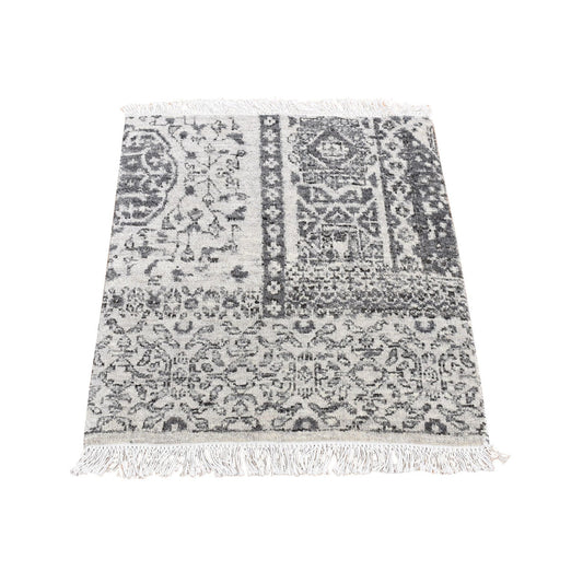 Mamluk Wool Hand Knotted Rug Grey No Border 2.0X2.1 -O080607