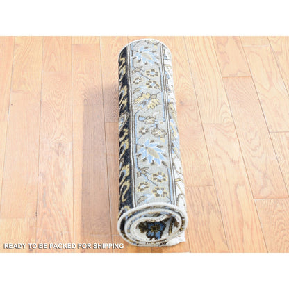 Rajasthan Wool Hand Knotted Rug Ivory No Border 2.0X3.2 -O080612