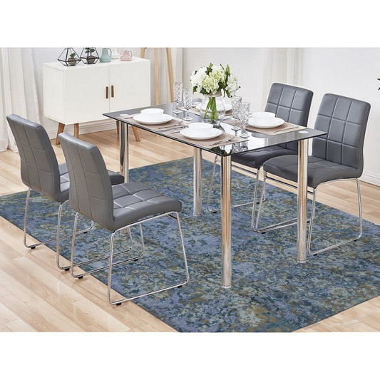 Modern and Contemporary Wool & Silk Hand Knotted Rug Purple No Border 8.0X9.10 -O080836