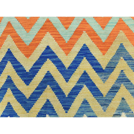 Flat Weave Wool Hand Woven Rug Multicolored No Border 6.6X9.3 -O081585