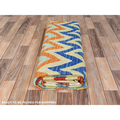 Flat Weave Wool Hand Woven Rug Multicolored No Border 6.6X9.3 -O081585