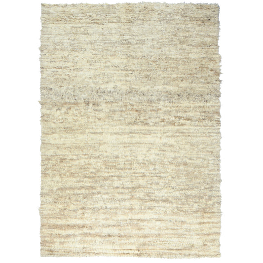 Tribal & Geometric Wool Hand Knotted Rug Ivory No Border 12.4X18.1 -O082987