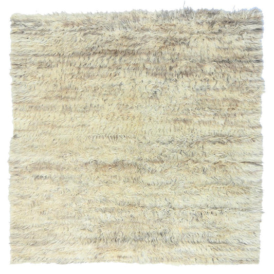 Tribal & Geometric Wool Hand Knotted Rug Ivory No Border 6.0X6.1 -O082991