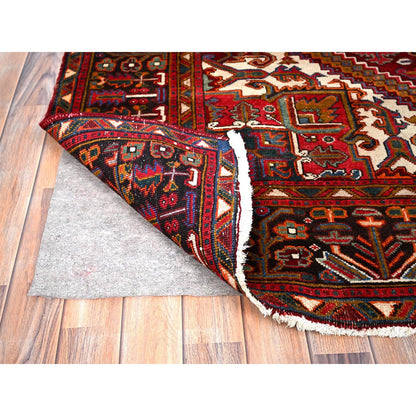 Heriz Wool Hand Knotted Rug Red Black 6.9X9.4 -O085899