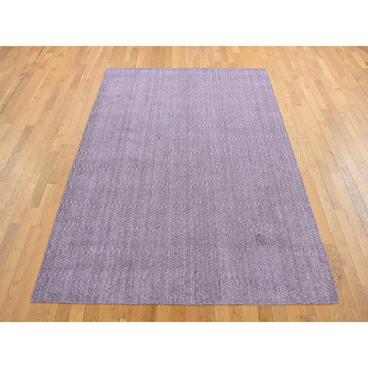 Modern and Contemporary Wool Hand Loomed Rug Purple No Border 8.0X10.0 -O087031