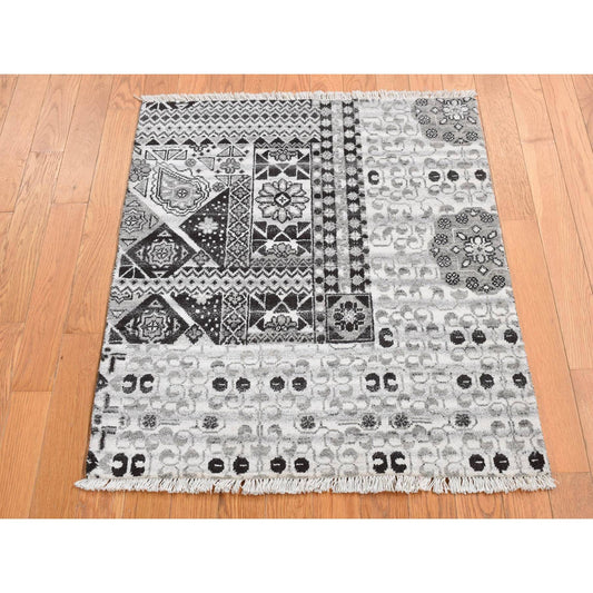Mamluk Wool Hand Knotted Rug Grey No Border 2.8X3.0 -O087686