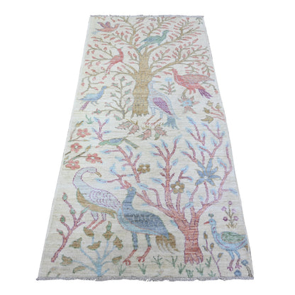 Oushak And Peshawar Wool Hand Knotted Rug Ivory No Border 2.11X6.1 -O088229