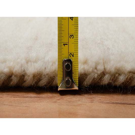 Modern and Contemporary Wool Hand Knotted Rug Ivory 2.0x3.0 -O091295