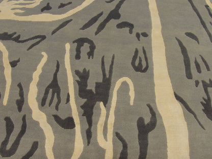 Modern Art Deco Design 7'0"x10'0" Hand-knotted Rug -w1025