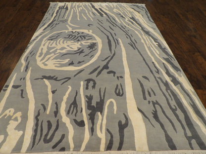 Modern Art Deco Design 7'0"x10'0" Hand-knotted Rug -w1025