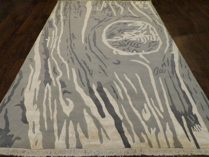 Modern Art Deco Design 7'0"x10'0" Hand-knotted Rug -w1025