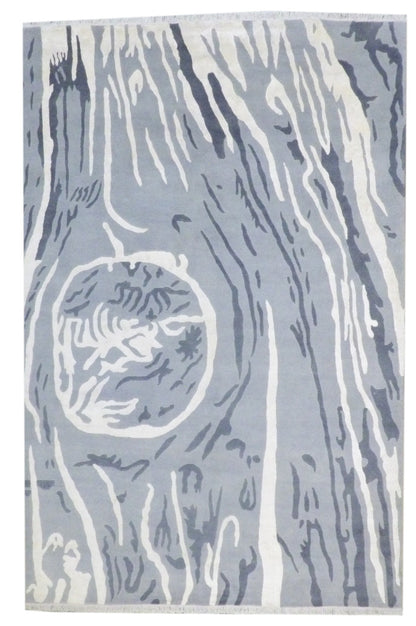 Modern Art Deco Design 7'0"x10'0" Hand-knotted Rug -w1025