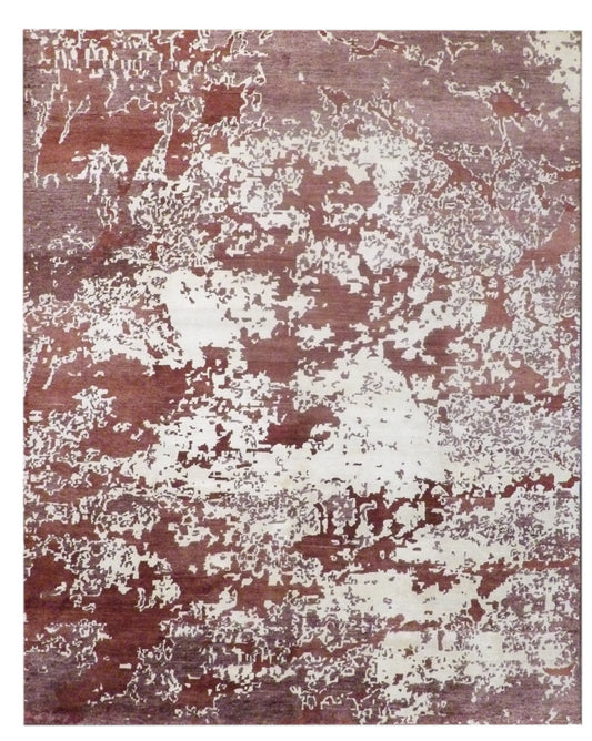 Modern Abstract Mosaic Design 8'0"x10'0" Hand-knotted Rug -w1027