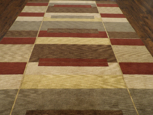 Modern Geometrical Design 8'0"x10'0" Hand-knotted Rug -W1034