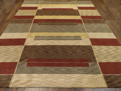 Modern Geometrical Design 8'0"x10'0" Hand-knotted Rug -W1034