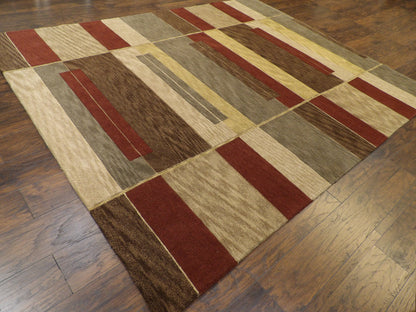 Modern Geometrical Design 8'0"x10'0" Hand-knotted Rug -W1034
