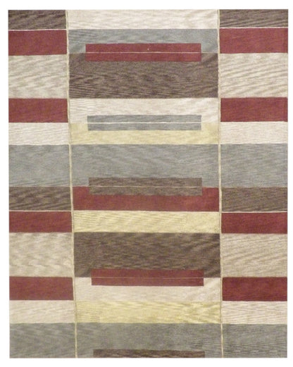 Modern Geometrical Design 8'0"x10'0" Hand-knotted Rug -W1034