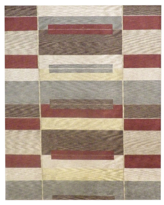 Modern Geometrical Design 8'0"x10'0" Hand-knotted Rug -W1034