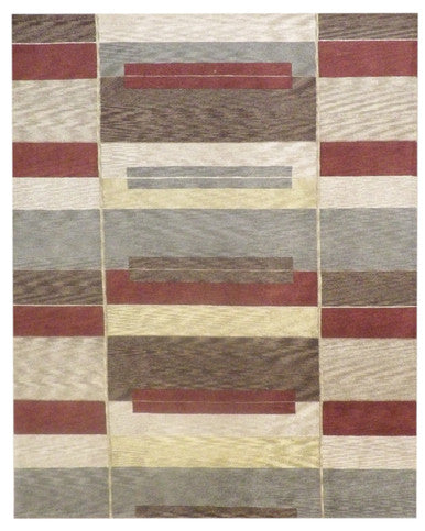 Modern Geometrical Design 8'0"x10'0" Hand-knotted Rug -W1034