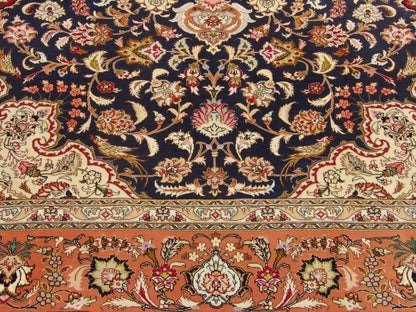 Fine Persian Qum 7'0"x10'0" Hand-knotted Rug -w1043