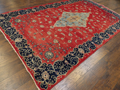 Fine Persian Tabriz 7'0"x10'0" Hand-knotted Rug -w1044