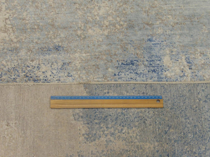 Transitional Oxidized Silky Broken Abstract Design 5'0"x8'0" Hand-knotted Rug -W11050