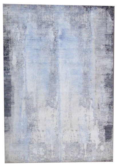 Transitional Oxidized Silky Broken Abstract Design 5'0"x8'0" Hand-knotted Rug -W11051