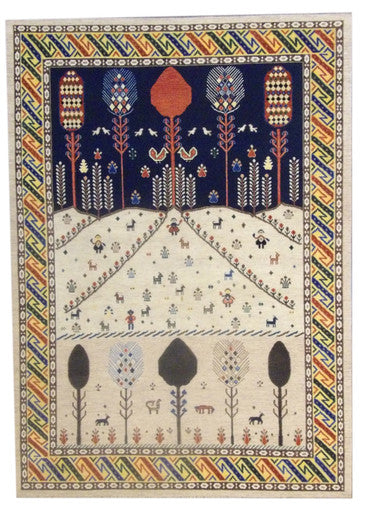 Fine Tribal Khorasin Soumak Weave 5'0"x8'0" Hand-knotted Rug -W11055