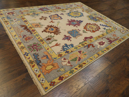 Colorful Tribal Turk Anatolian Oushak 8'0"x10'0" Hand-knotted Rug -w11233