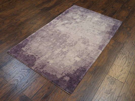 Modern Abstract 3'0"x5'0" Hand-knotted Rug -w164