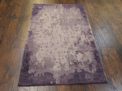 Modern Abstract 3'0"x5'0" Hand-knotted Rug -w164