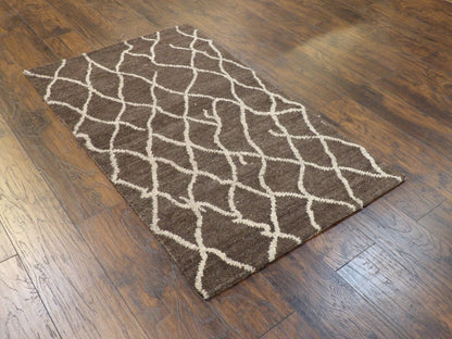 Moroccan 3'0"x5'0" Hand-knotted Rug -w169