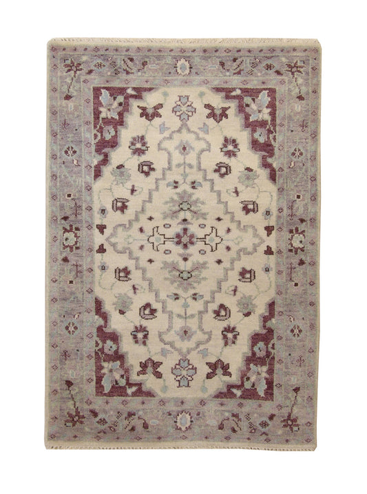 Tribal Heriz Oushak Wool Hand Knotted Rug 4x6 - w2203