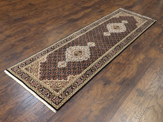 Fine Persian Tabriz 2'6"x8'0" Hand-knotted Rug -w402