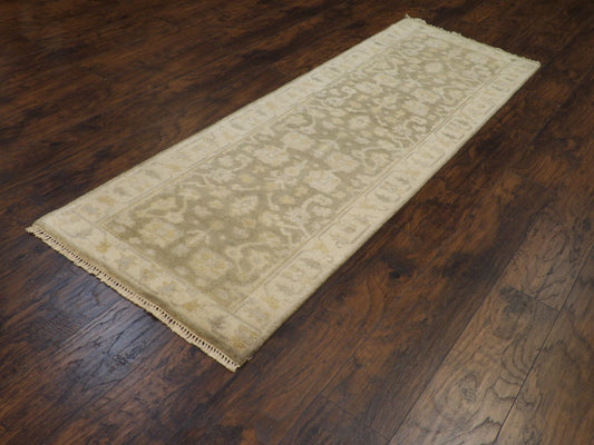 Turk Oushak Natural-dye 2'6"x8'0" Hand-knotted Rug -w430