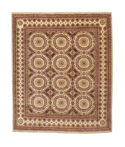 Traditional Khotan Peshawar Wool Hand Knotted Rug 7.0X8.0 - w5041