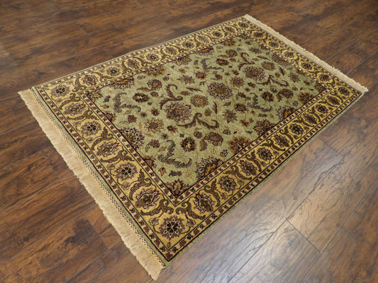 Fine Persian Kashan Tie Dye 4'0x6'0" Hand-knotted Rug -w664