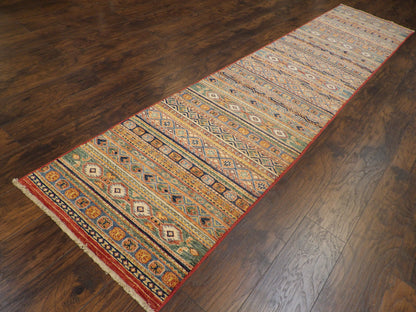 Tribal Khorjan Natural-dye 2'6"x12'0" Hand-knotted Rug -w711