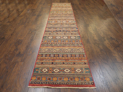 Tribal Khorjan Natural-dye 2'6"x12'0" Hand-knotted Rug -w711