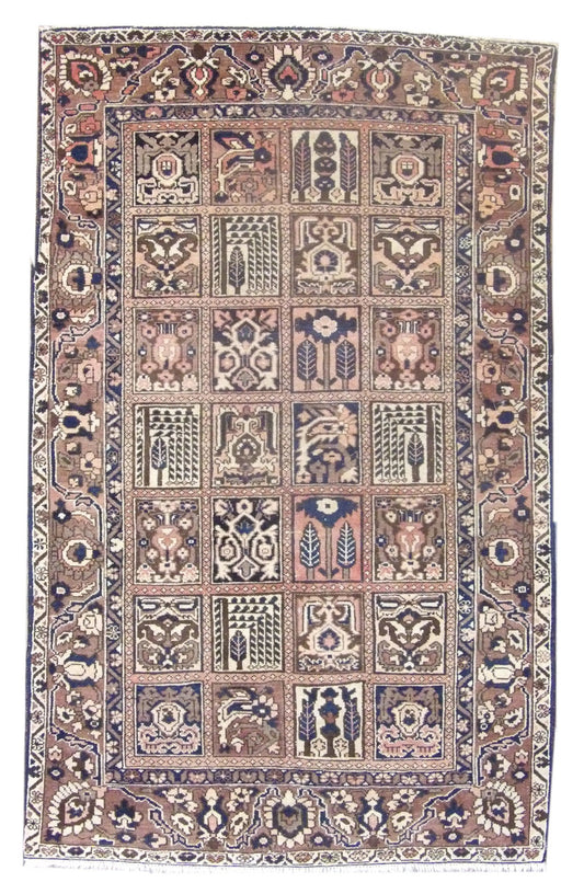 Antique Persian Bakhtiyari 5'0"x8'0" Hand-knotted Rug -W785